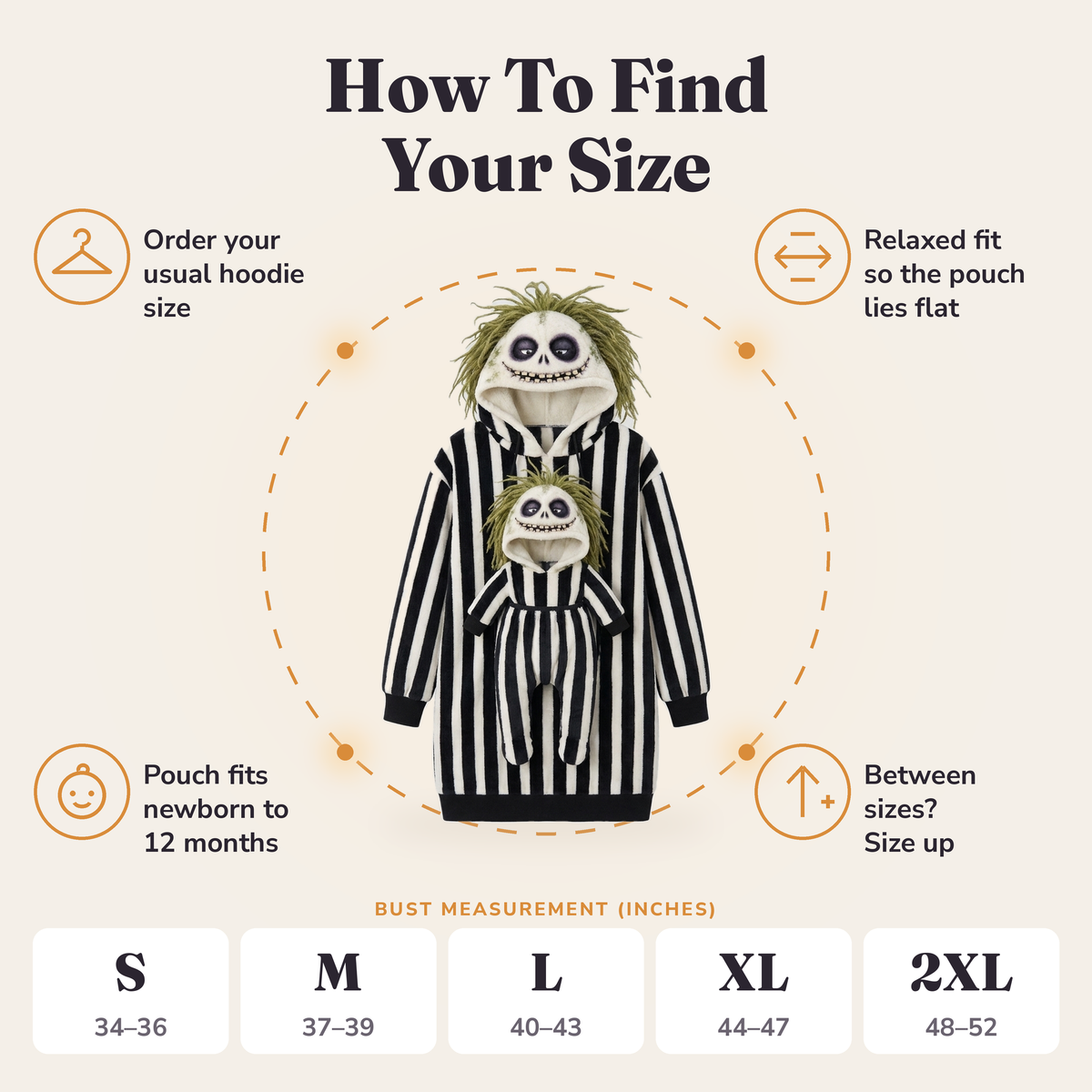 Beetlejuice — Mom & Baby Pouch Hoodie